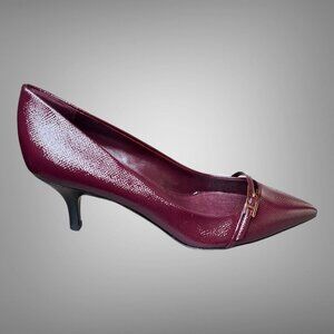 HERMES Lauren 60 Bordeaux Epsom Leather Pumps Shoes EU 37. 5 Made Italy New